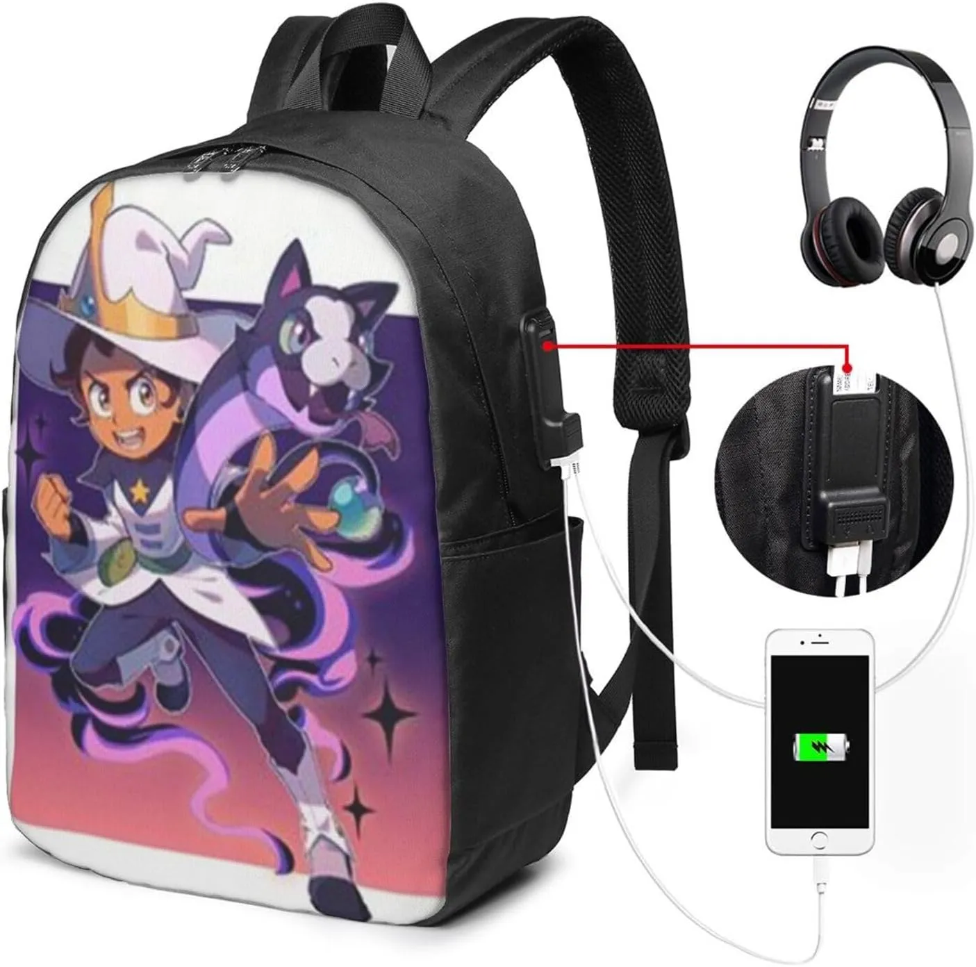 F-antasy Swamp Simple Large Capacity Backpack, The Whole Bag Is Stylish And Lightweight Black