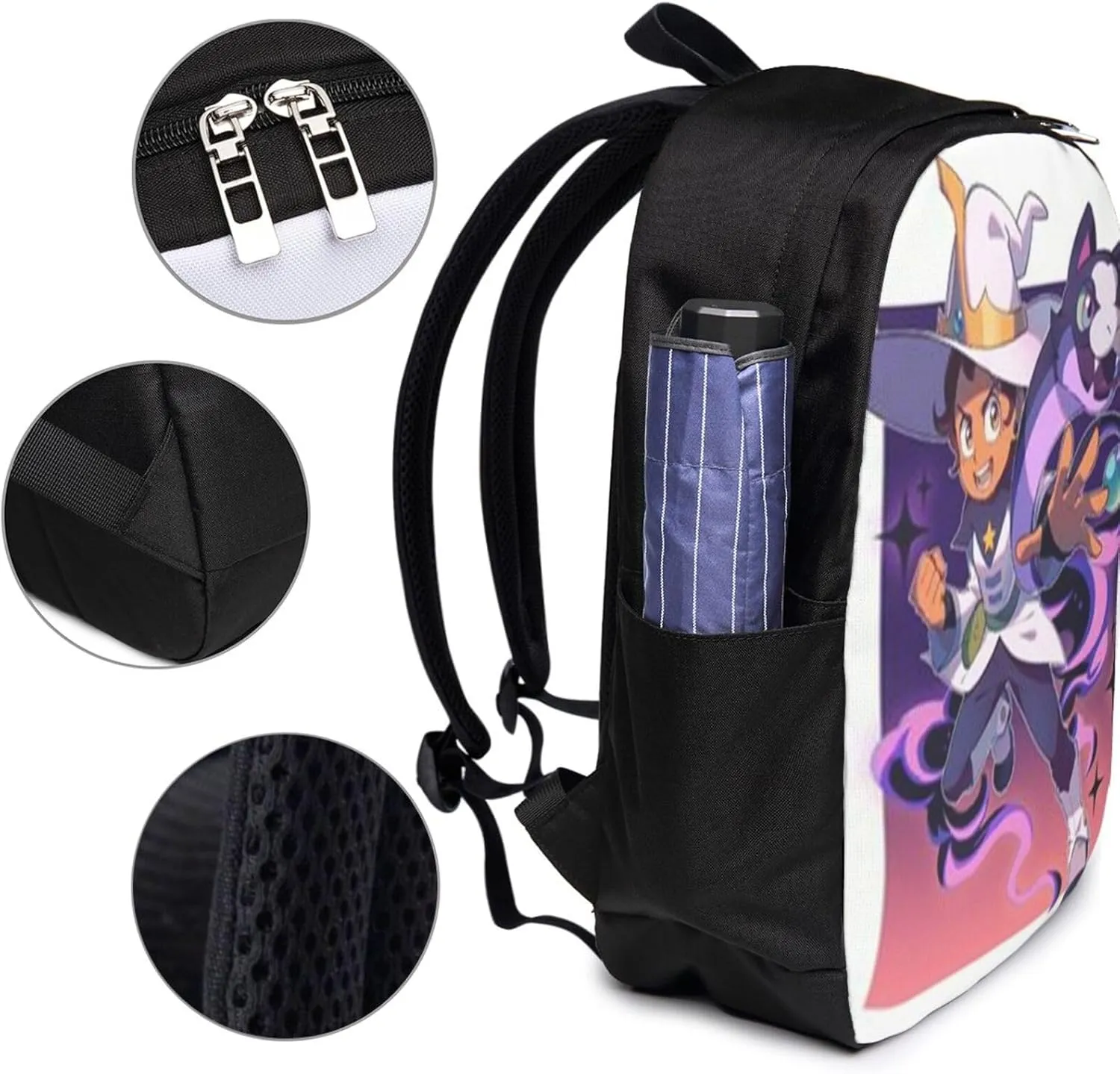 F-antasy Swamp Simple Large Capacity Backpack, The Whole Bag Is Stylish And Lightweight Black