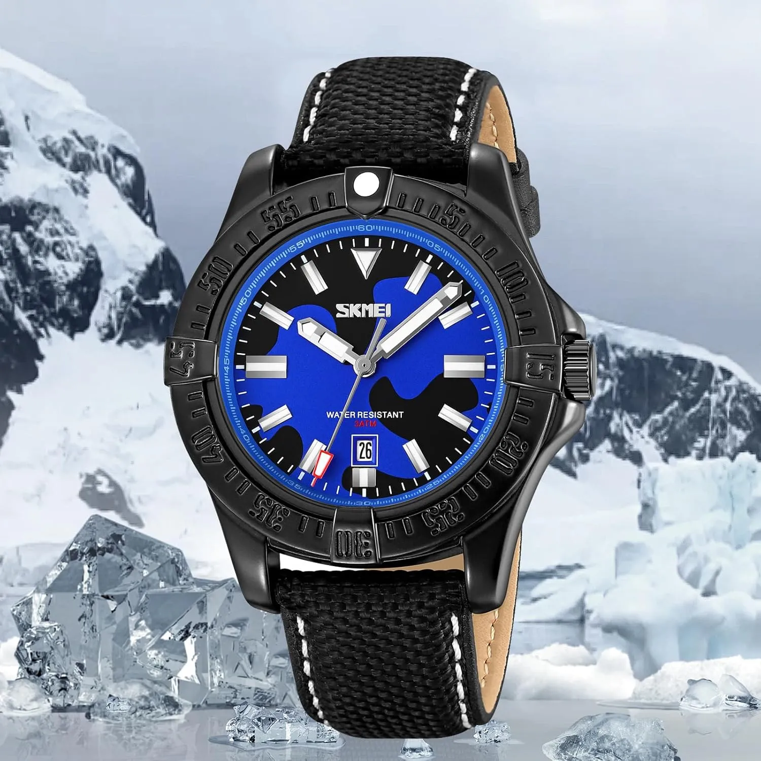 FANMIS Men's Classic Analog Quartz Watch Minimalism Military Sports Waterproof Watch Fashion Business Dress Personalized Leather Strap Wristwatch