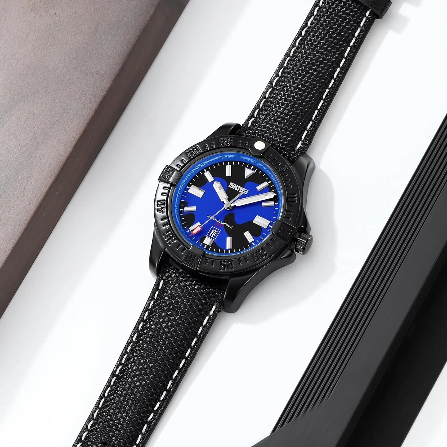 FANMIS Men's Classic Analog Quartz Watch Minimalism Military Sports Waterproof Watch Fashion Business Dress Personalized Leather Strap Wristwatch