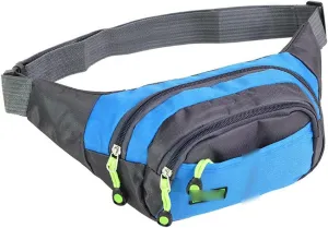 Fanny Pack Bag Canvas Unisex Fanny Pack,Waist Hip Belt Bag Purse Pouch Pocket, Travel Running Sport Bum Waterproof (Blue)