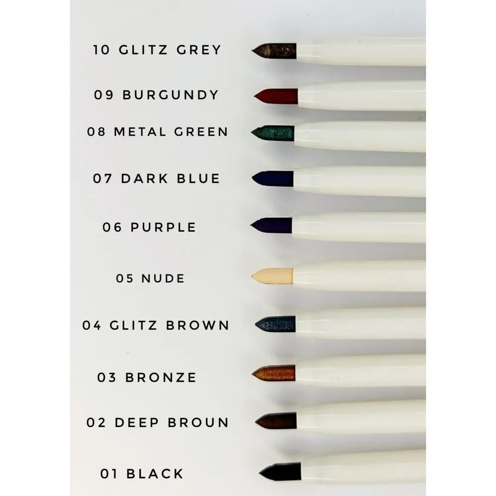 FARMASi Eye Pencil, Soft Tissue,Long Lasting, Water-Resistant Eye Liner Pencil in 20 Stunning Shades, Professional Precision for Effortless Elegance, Eye Makeup, 0.04 oz, 02 Deep Brown