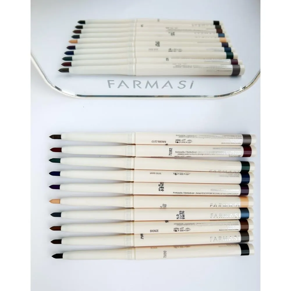 FARMASi Eye Pencil, Soft Tissue,Long Lasting, Water-Resistant Eye Liner Pencil in 20 Stunning Shades, Professional Precision for Effortless Elegance, Eye Makeup, 0.04 oz, 02 Deep Brown