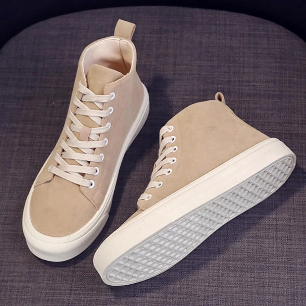 Fashion High Top Sneakers Womens Retro Classic Canvas Shoes Leopard Print Khaki Black Casual Tennis Shoes for Girls