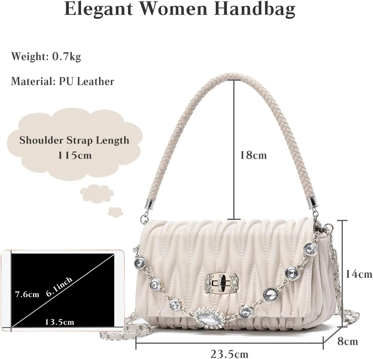 Fashion Women Underarm Bag Handbag Top Handle Bag