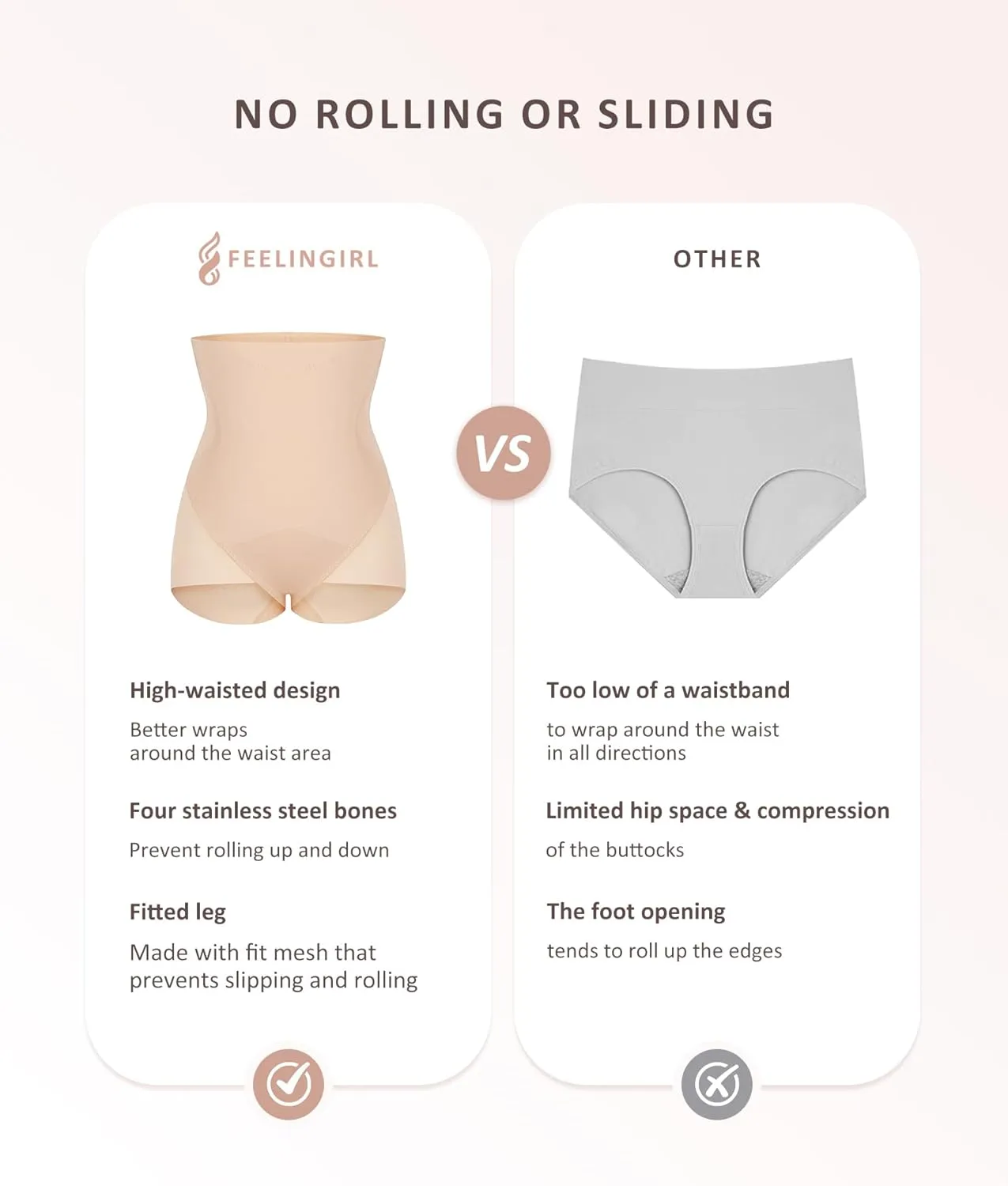 FeelinGirl Tummy Control Shapewear for Women Butt Lifting Briefs Underwear