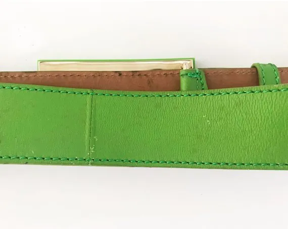 Fendi Zucca Logo Neon Green Belt