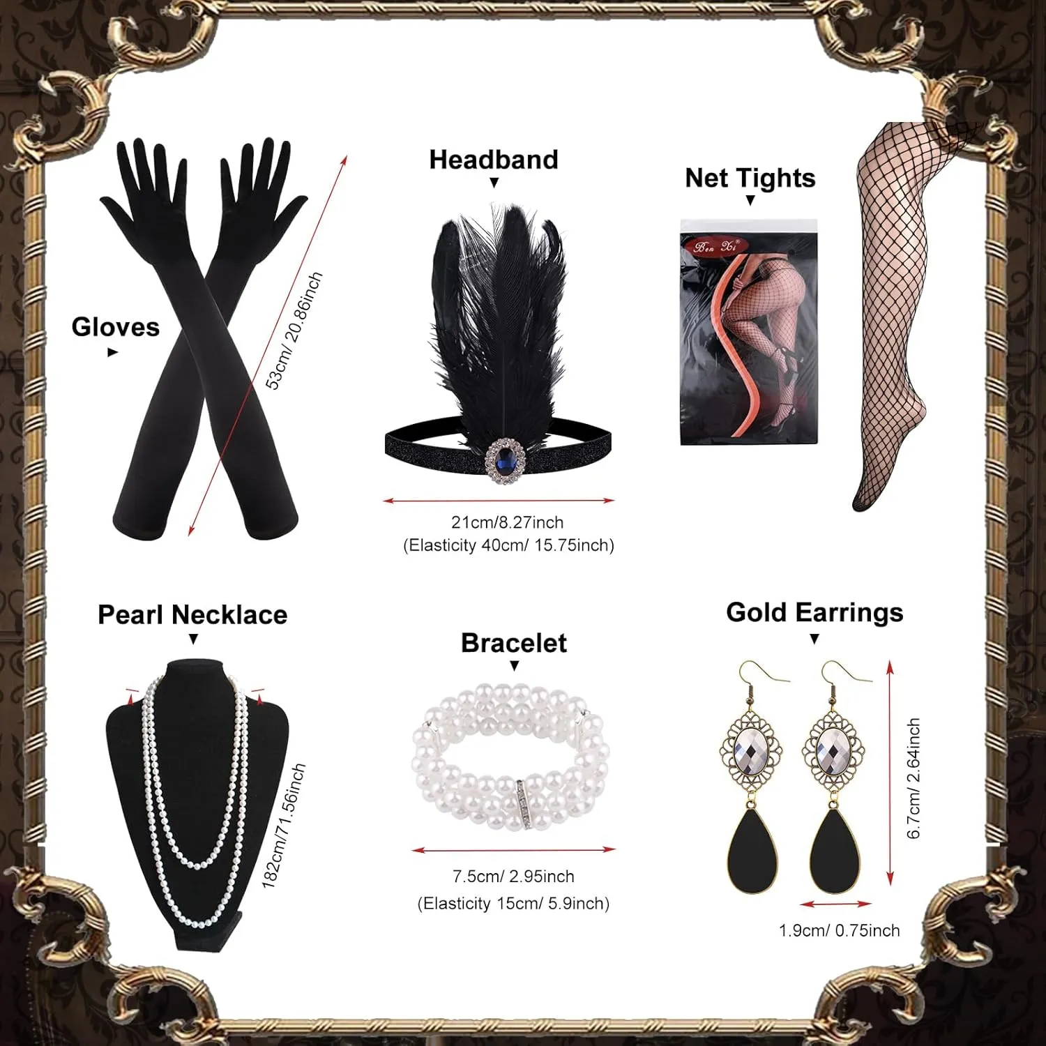 FEPITO 1920s Flapper Dresses for Women, Fringed Sequin Great Gatsby Dress for Women with 20s Accessories, Roaring 20s Costume