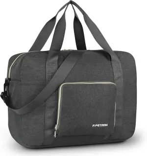F.FETIVIN Personal item travel bag 18x14x8 for Spirit Airlines Lightweight carry on duffle bag waterproof for Gym,Sports,Vacation(Grey)