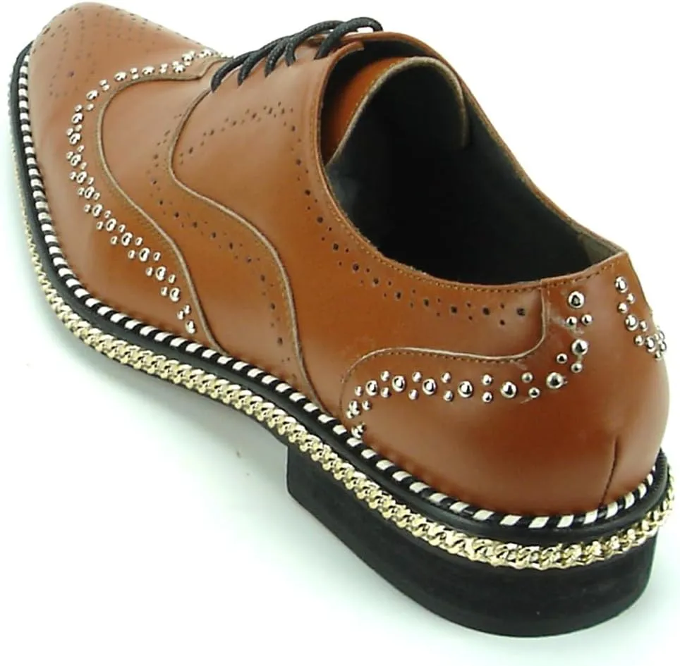 FI-7201 Men's Leather Lace up Wing Tip Shoes