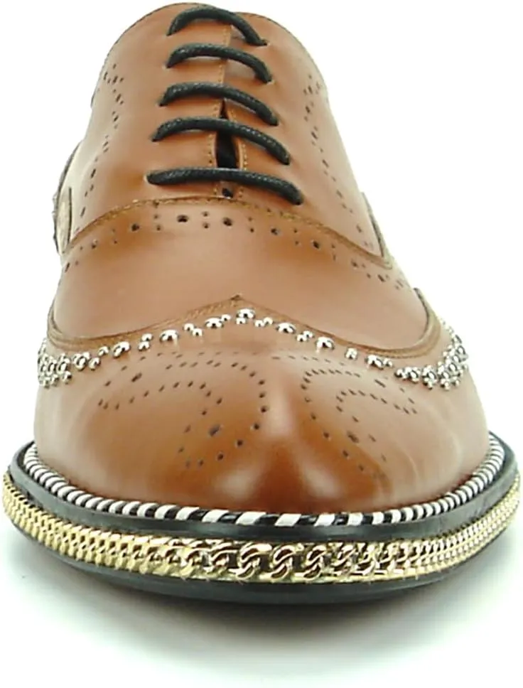 FI-7201 Men's Leather Lace up Wing Tip Shoes
