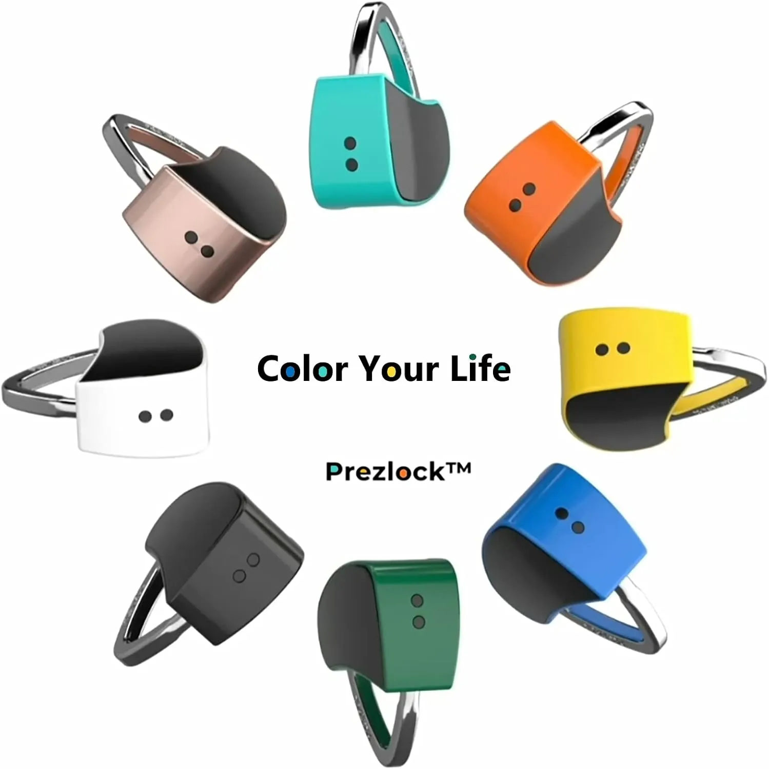 Fingerprint Padlock, Smart Padlock with Keyless Biometric, Colorful, Fashionable Lock, Compact Lock, USB Rechargeable,1Pack. (Vivid Snow)