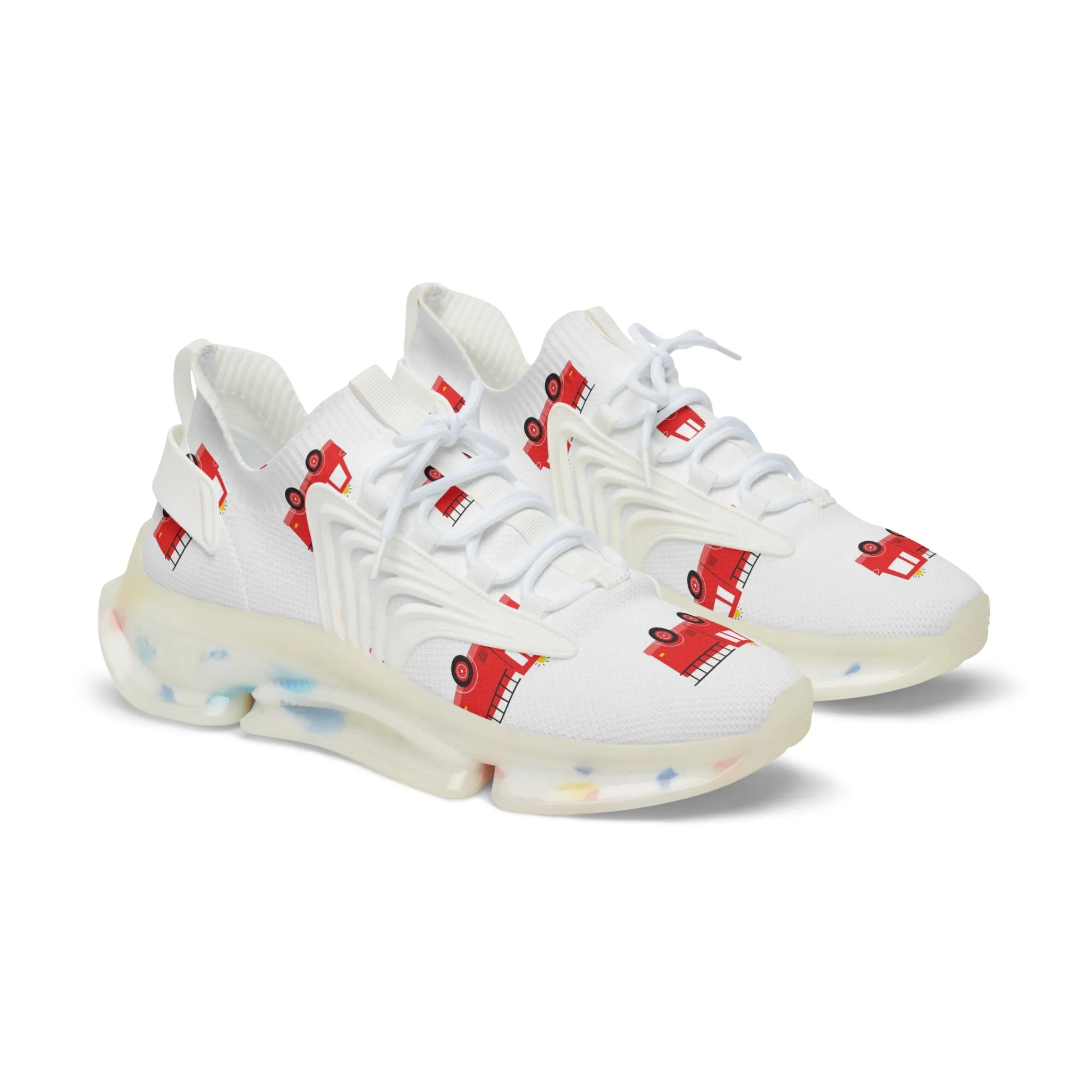 Fire Truck Men's Mesh Sneakers