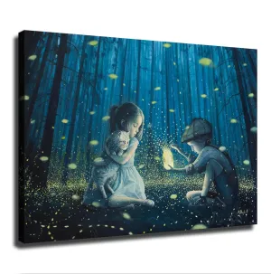 Firefly Secrets Chasing Fireflies Poster Canvas Print Inspirational Wall Decor Home Decor Art Aesthetic Hanging Painting (12×16inch_Framed)