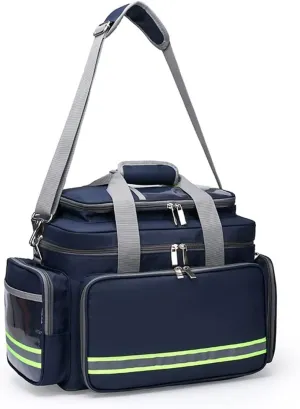First Aid Kit Multiple Compartments Lightweight Emergency Responder Trauma Bag - Great for Home, Outdoors, Office, Car, Travel, Camping, Hiking, Boating(Color:Blue), 45x28x33cm
