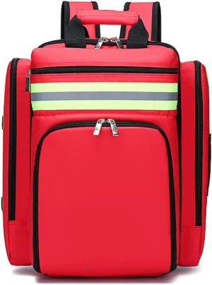 First Responder Bag Empty Emergency Responder Trauma Bag First Aid Kit Bag Large Survival Emergency Medicine Storage Case for Travel Camping Car Workplace(Red)