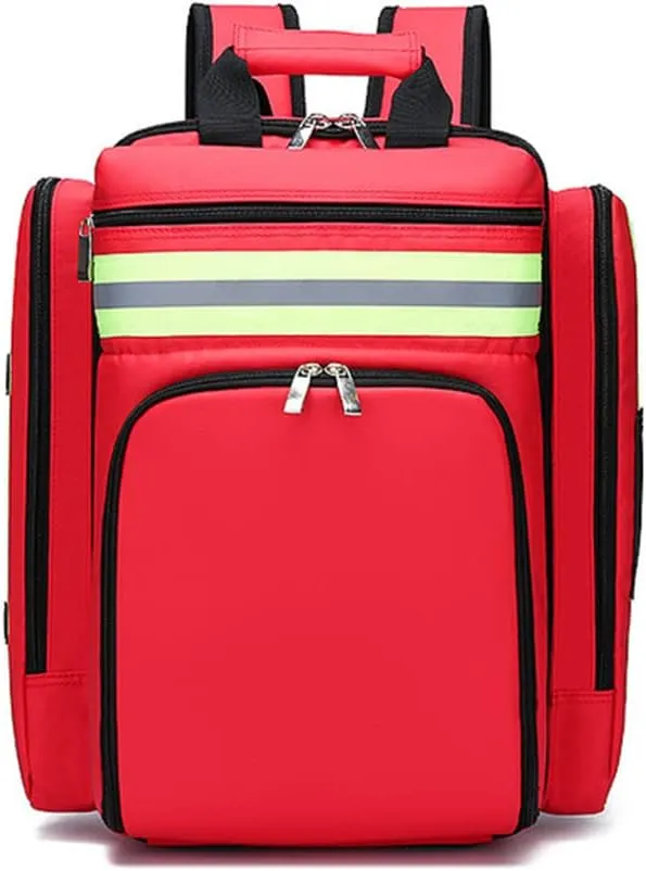 First Responder Bag Empty Emergency Responder Trauma Bag First Aid Kit Bag Large Survival Emergency Medicine Storage Case for Travel Camping Car Workplace(Red)