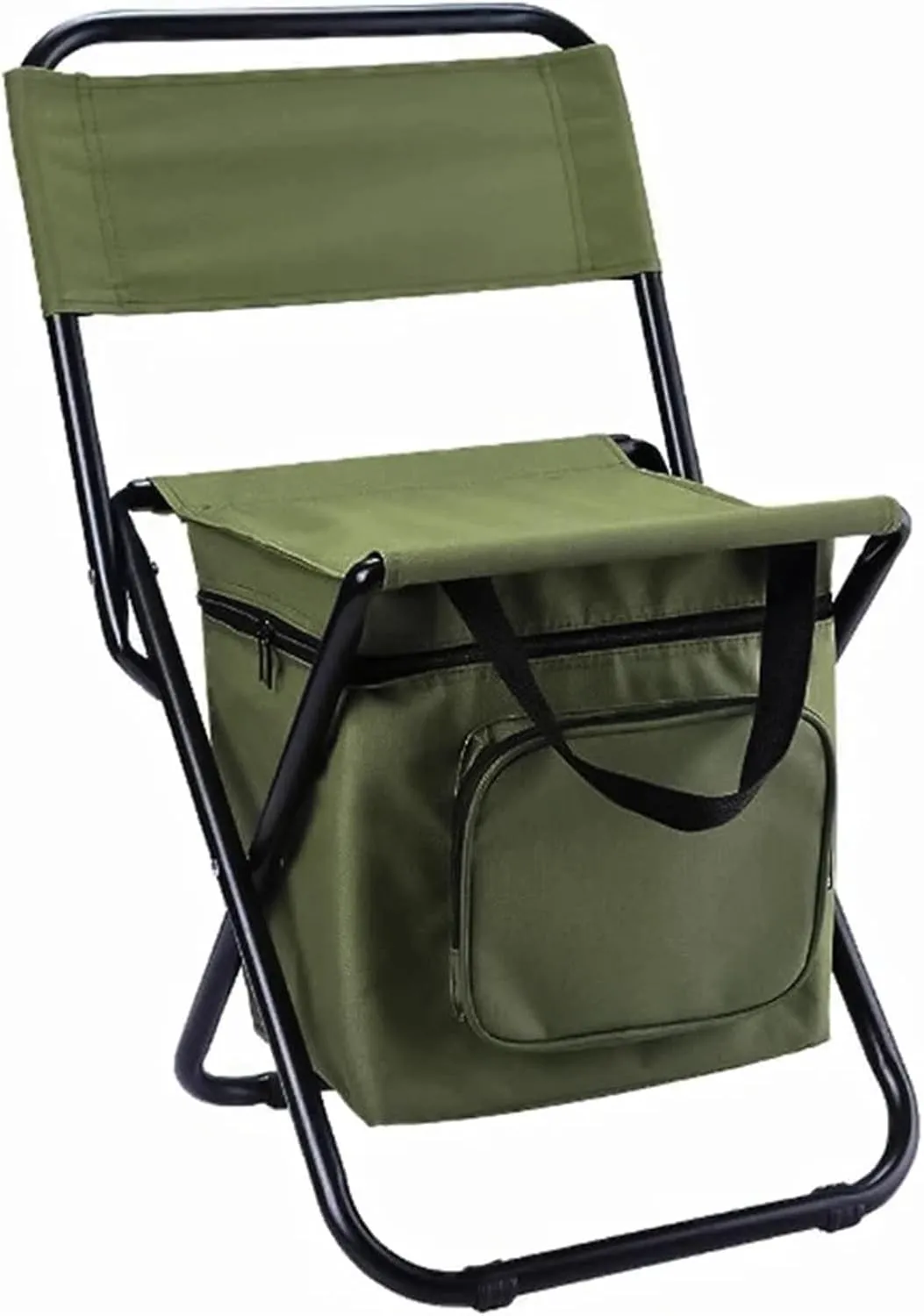 Fishing Chair with Cooler Bag Compact Fishing Stool Foldable Camping Chair Outdoor Folding Ice Bag Chair with Storage Bag (Size : Blue)