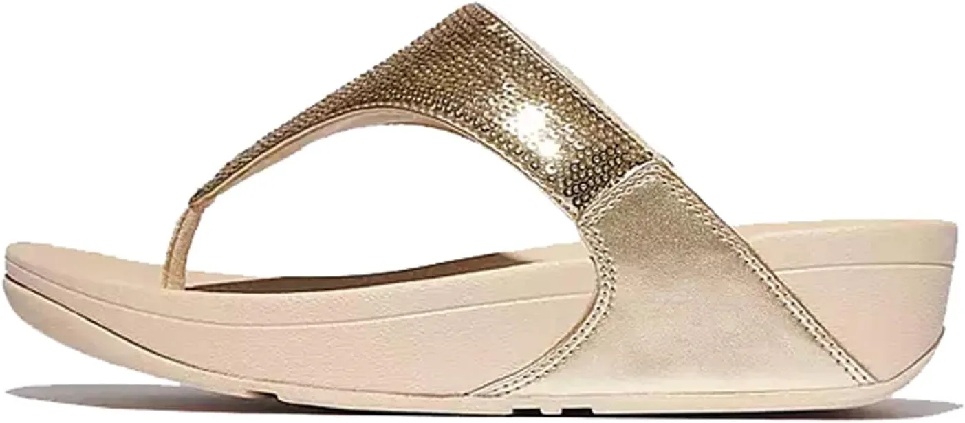 FitFlop Women's Lulu Sequin Toe-Post Sandals Wedge