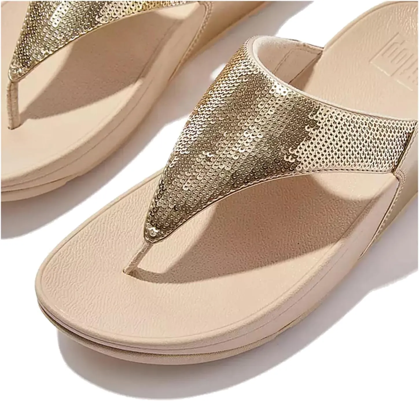 FitFlop Women's Lulu Sequin Toe-Post Sandals Wedge