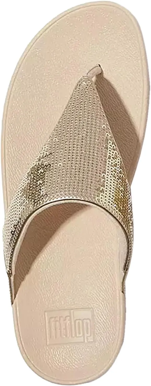 FitFlop Women's Lulu Sequin Toe-Post Sandals Wedge