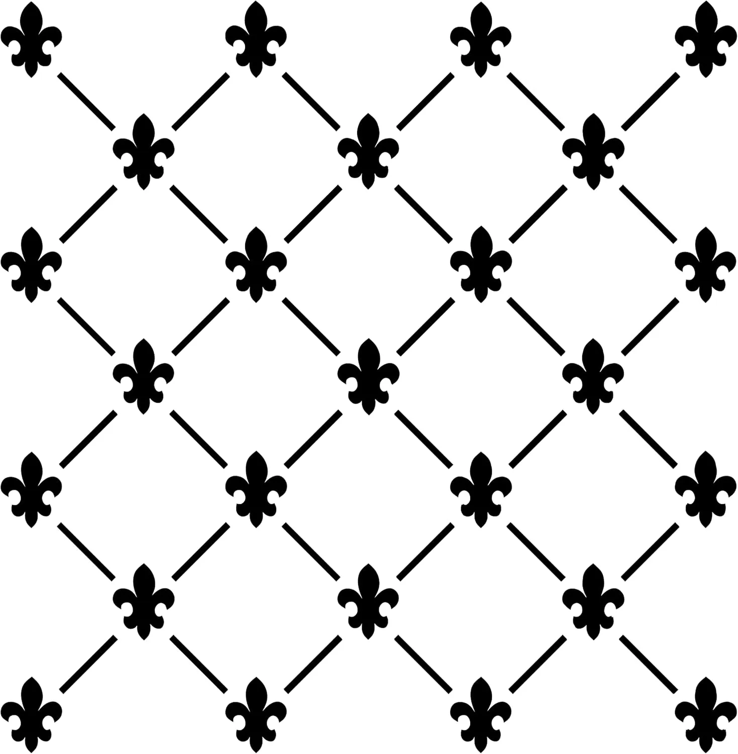 Fleur de Lis Allover Pattern Stencil (10 mil Plastic) | Decor Stencils for Painting on Wood, Wall, Tile, Canvas, Paper, Fabric, Furniture and Floor | Reusable Stencil | FS116 by Designer Stencils