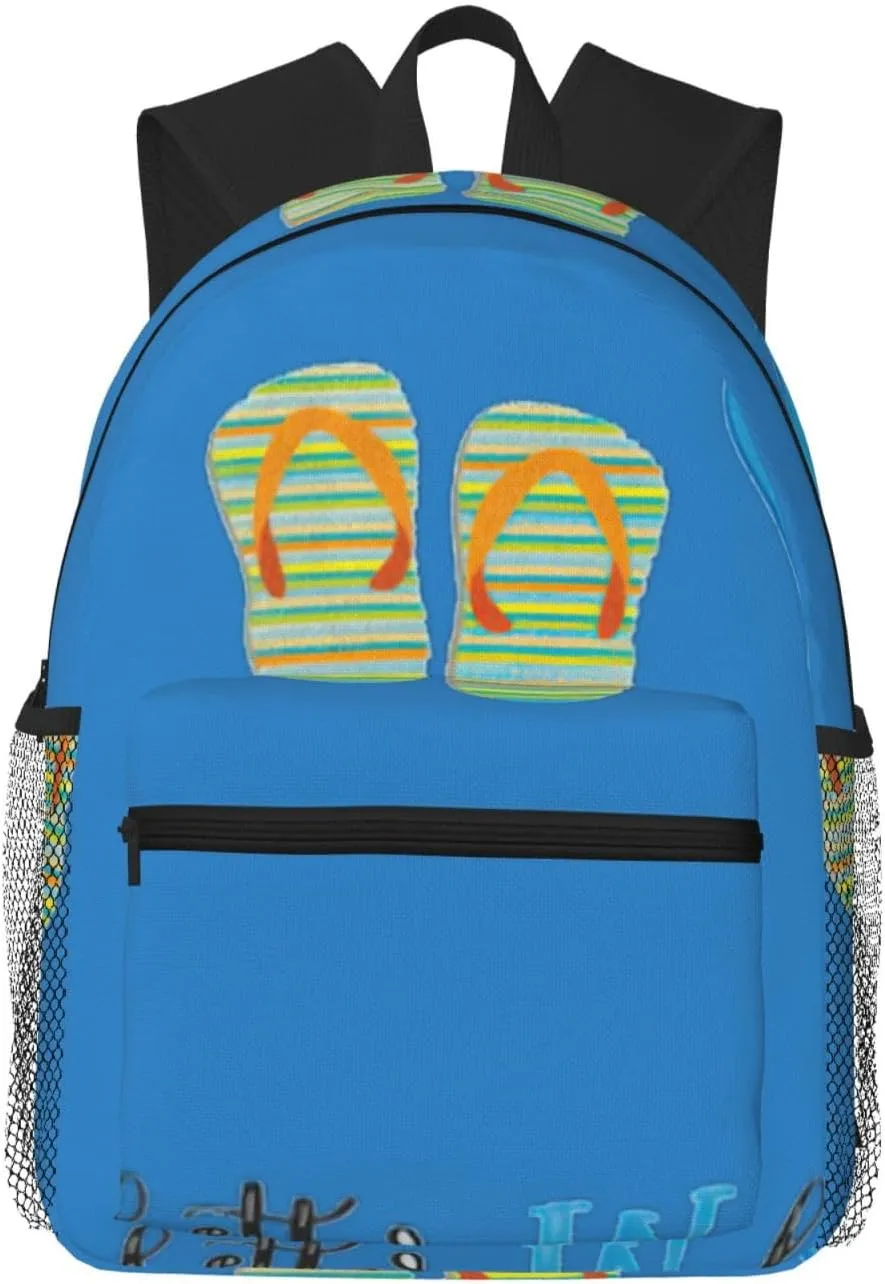 Flip Flops Calligraphy Beach Shoes Print Lightweight And Comfortable Duffel Bag, Casual Daypack, Multipurpose Backpack