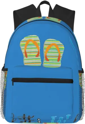 Flip Flops Calligraphy Beach Shoes Print Lightweight And Comfortable Duffel Bag, Casual Daypack, Multipurpose Backpack