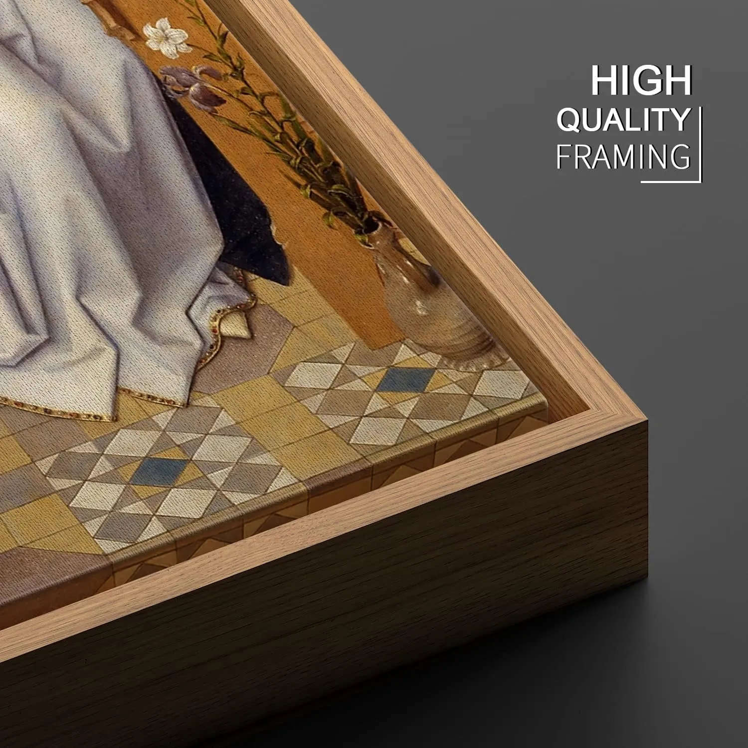 Floating Frame Canvas Print Wall Art - The Annunciation by Hans Memling - 16x24 inches