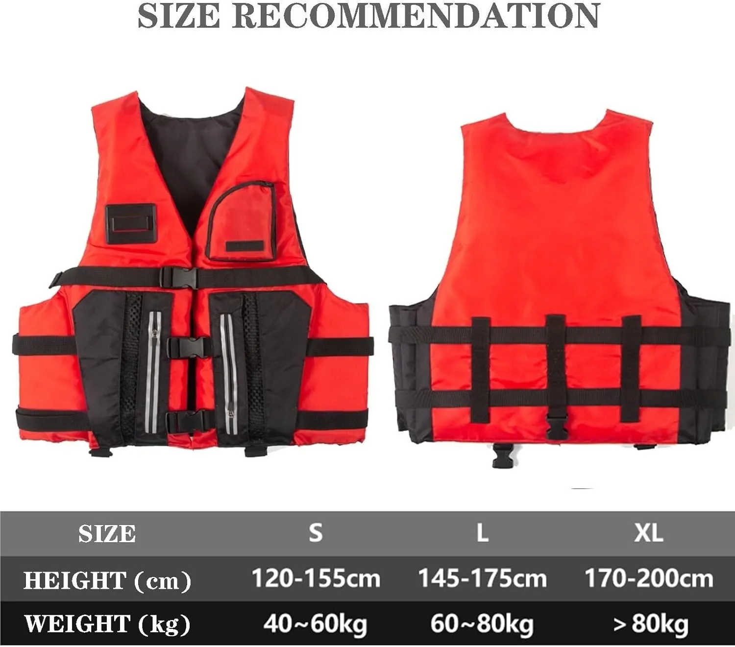 Floating Swim Vest with Zipper and Adjustable Belt, Fly Fishing Vest for Water Sports