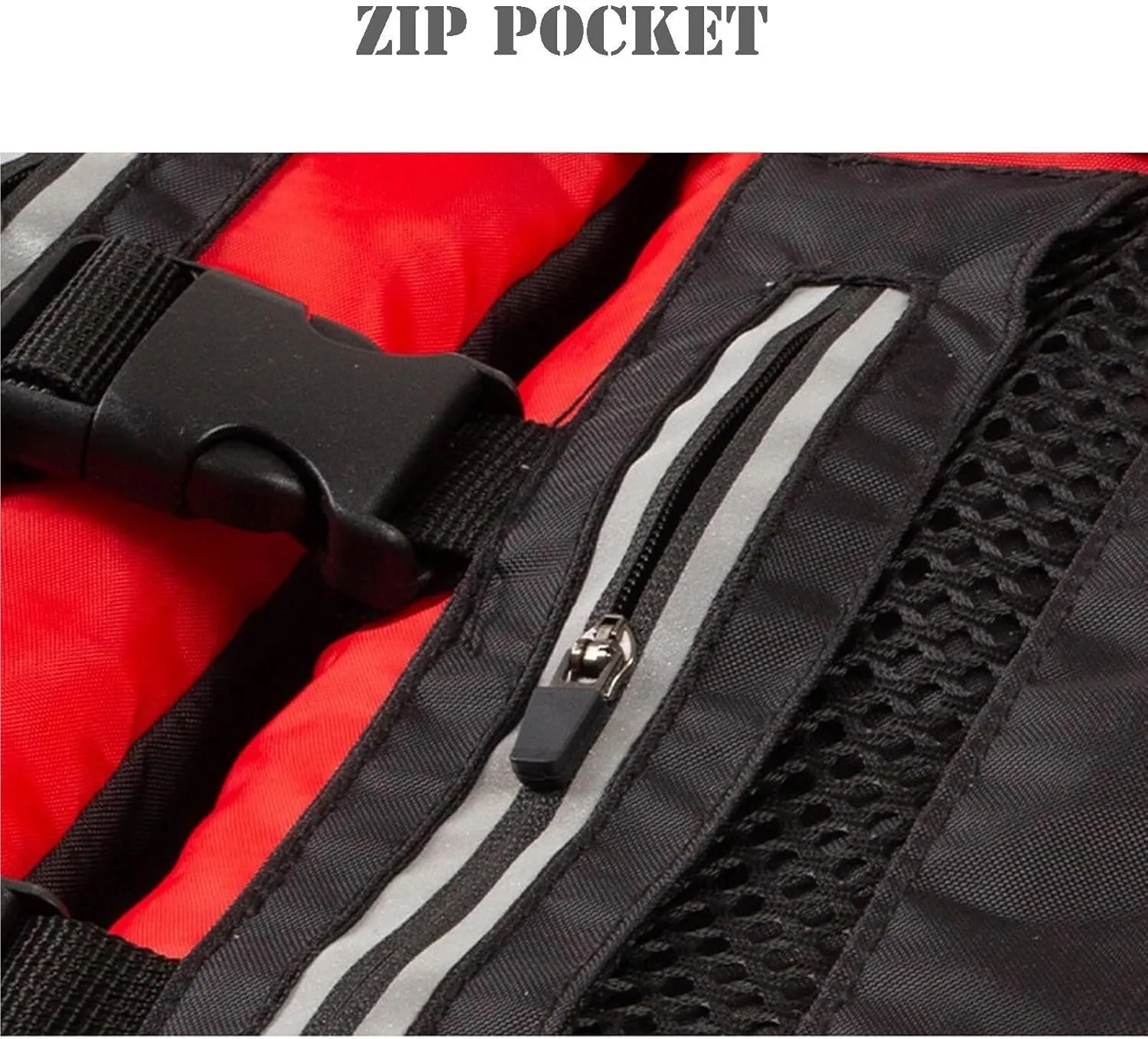 Floating Swim Vest with Zipper and Adjustable Belt, Fly Fishing Vest for Water Sports