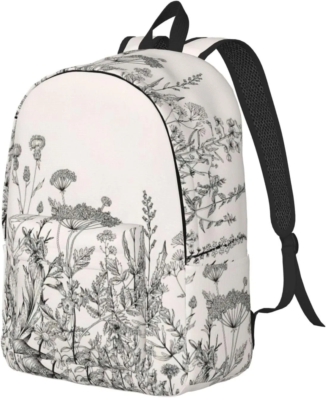Floral Herbs Botanical Engraving Canvas Casual Lightweight Duffel Bag, Fashion Duffel Bag, Unisex Travel Backpack