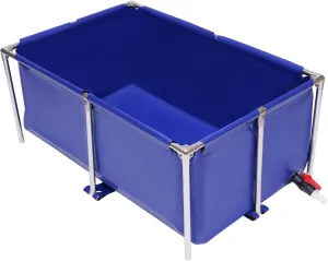Foldable Fish Pond, Canvas Above Ground Pond, Rectangle Aquarium Fish Tank for Koi, Goldfish, Betta, Lobster, Indoor/Outdoor Use, 47.2x31.4x19.6in
