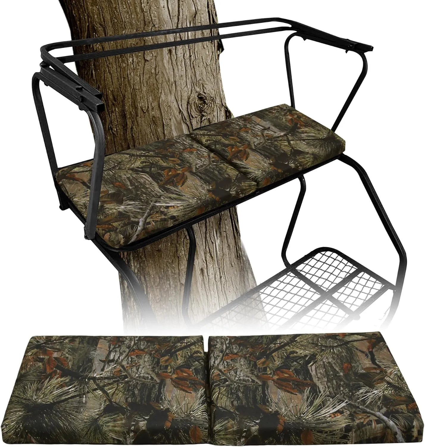 Foldable Two People Tree Stand Seat Cushion,31.5 ''×13.8''×1.6'' Treestand Replacement Seat, for Outdoor Hunting Camping Fishing Hiking Outdoor Activities.
