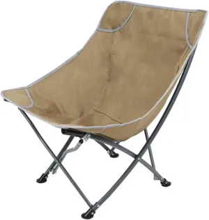 Folding air Ultralight Outdoor, Lazy Moon air, Portable Fishing air with Backrest Stool, Camping Recliner (Color : Desert Yellow)