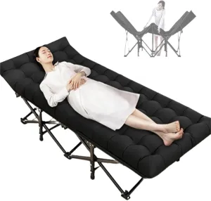 Folding Camping Cot,Camping Cot for Adults, Camping Cots For Sleeping Comfortable Guest Bed For Adults 600D Oxford Portable Folding Outdoor Cots For Office/Home Nap/Outdoor Travel(190*68*49cm)