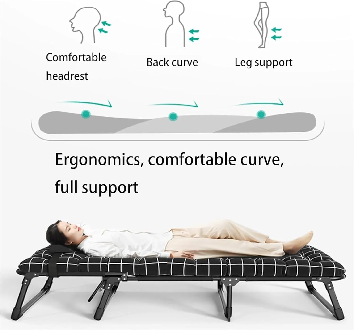 Folding Camping Cot,Camping Cot for Adults, Multi-Use Comfortable Camping Cots with Adjustable 4-Positions Enlarge Width Breathable Fabric(190 * 68 * 30cm)