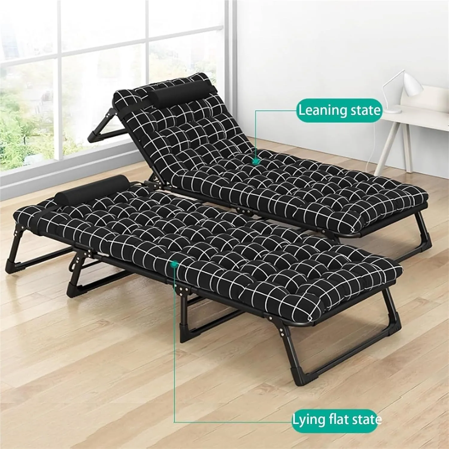 Folding Camping Cot,Camping Cot for Adults, Multi-Use Comfortable Camping Cots with Adjustable 4-Positions Enlarge Width Breathable Fabric(190 * 68 * 30cm)