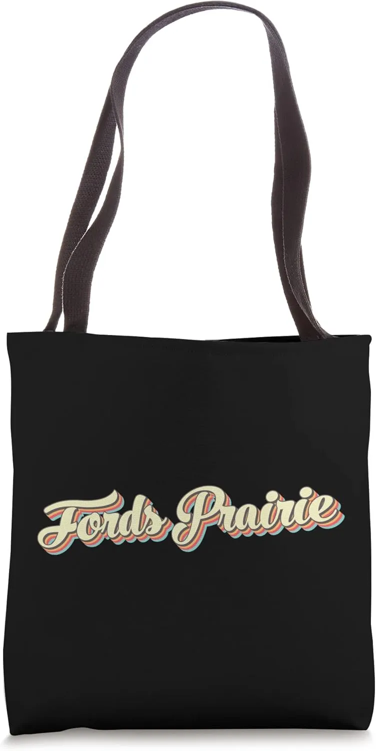 Fords Prairie TShirt Retro Art Baseball Font Vintage Tote Bag