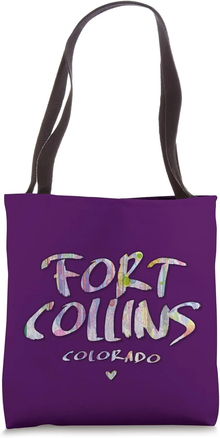 Fort Collins Colorado - Fort Collins CO Watercolor Logo Tote Bag