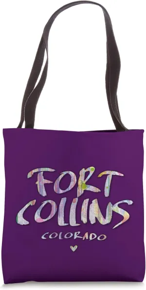 Fort Collins Colorado - Fort Collins CO Watercolor Logo Tote Bag