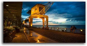 Framed Canvas Wall Art Print On Canvas Docks Station in Belm Par State Brazil Pictures Posters Artwork for Living Room Bedroom Ready to Hang Wall Decor 20X40