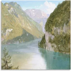 Frederic Edwin Church,alpine Lake,art Prints,Vintage Art,canvas Wall Art,famous Art Prints, Canvas Art Poster And Wall Art Picture Print Modern Family Bedroom Decor Posters 16x16inch(40x40cm)