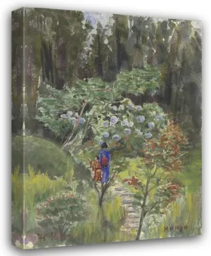 Fritz Hauck 19x24 Gallery Wrapped Canvas Museum Art Print Titled: Japanese Garden (1900)
