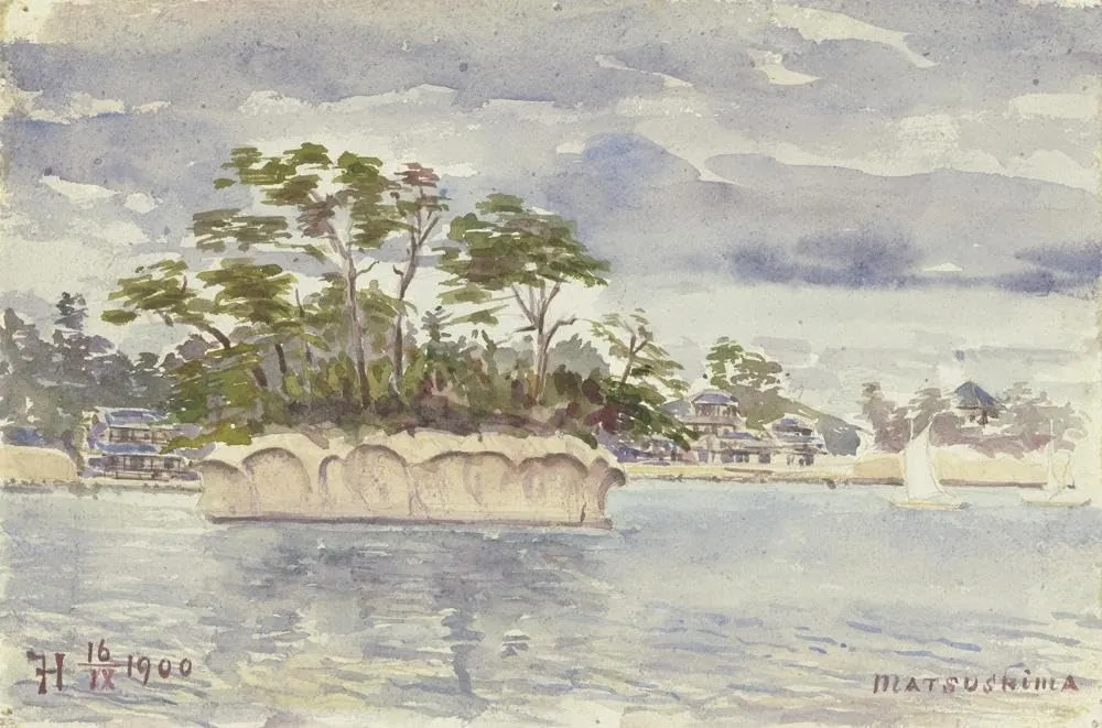 Fritz Hauck 24x17 Gallery Wrapped Canvas Museum Art Print Titled: Small Island off Matsushima (1900)