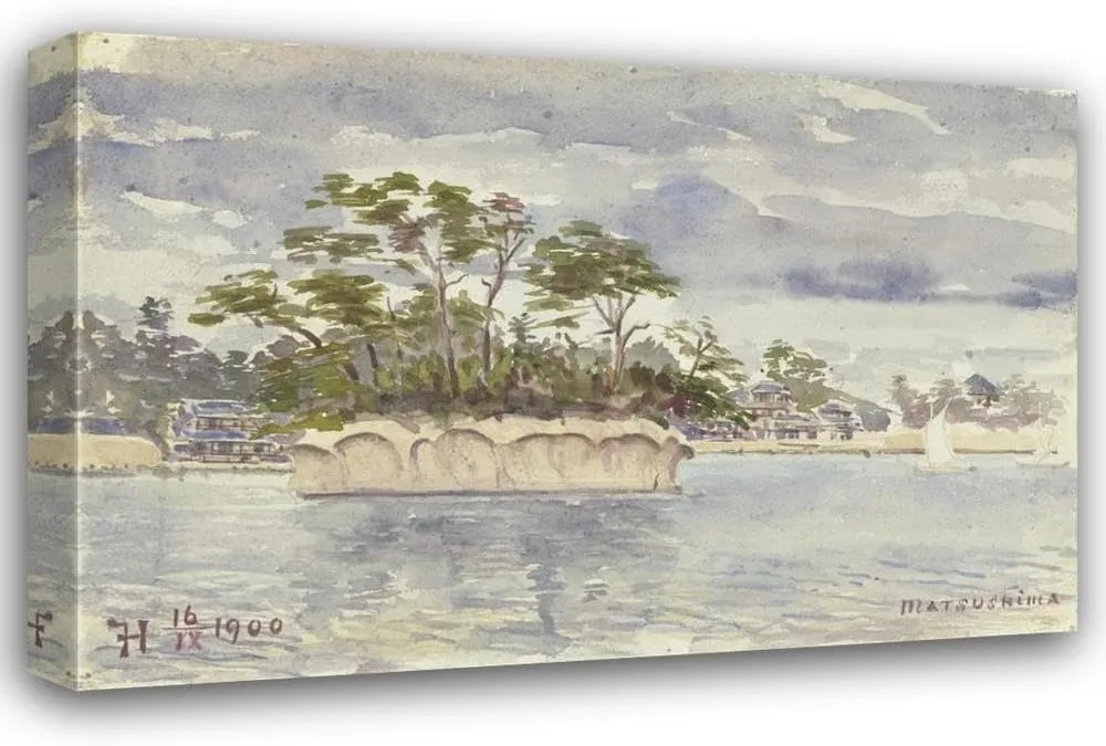 Fritz Hauck 24x17 Gallery Wrapped Canvas Museum Art Print Titled: Small Island off Matsushima (1900)