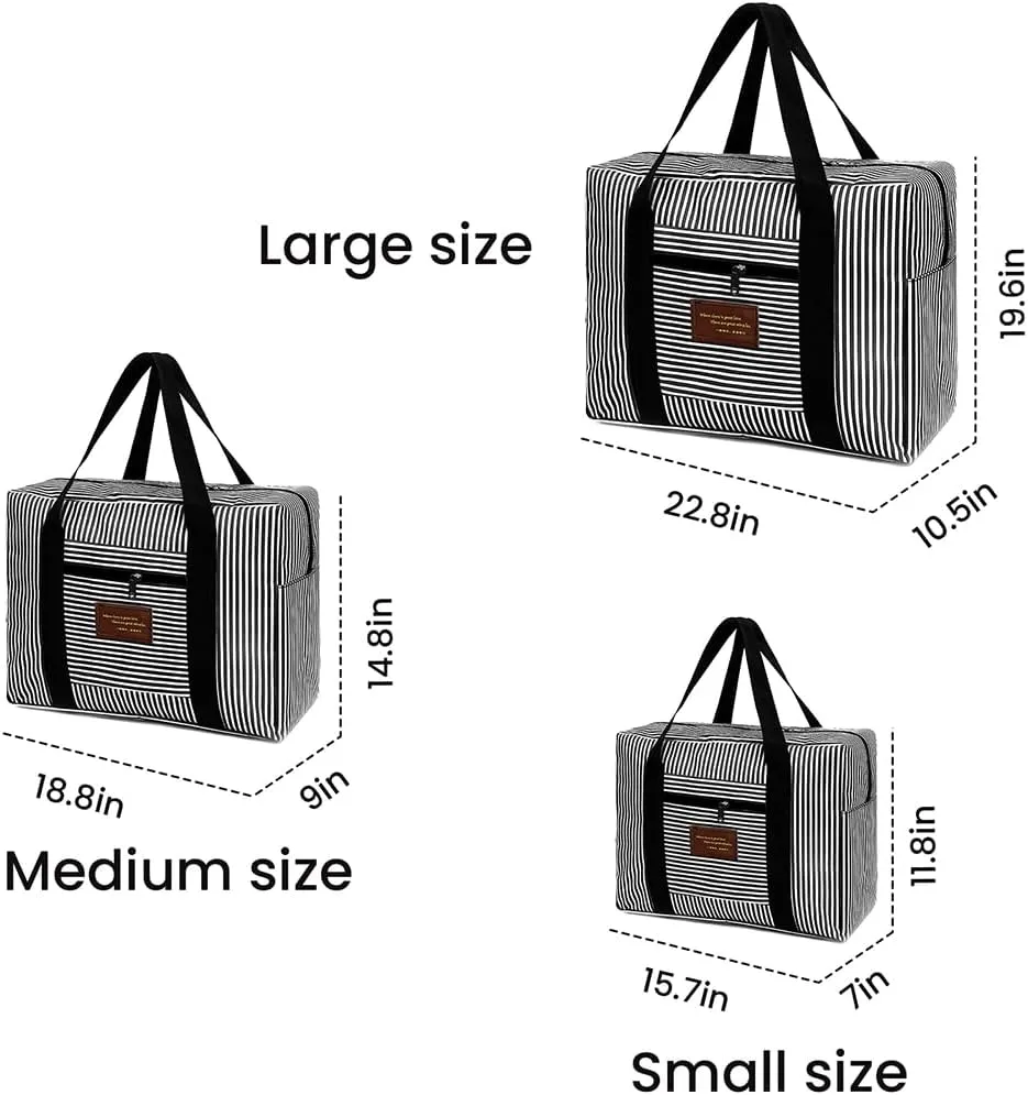 FUNSEED Travel Duffel Bags for Women and Men, 78L Large Waterproof Carry-on Luggage Bag (Black, Small 21L)