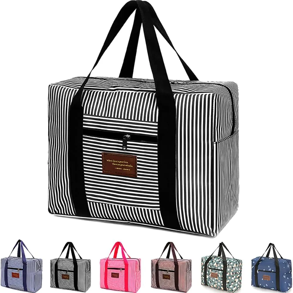 FUNSEED Travel Duffel Bags for Women and Men, 78L Large Waterproof Carry-on Luggage Bag (Black, Small 21L)