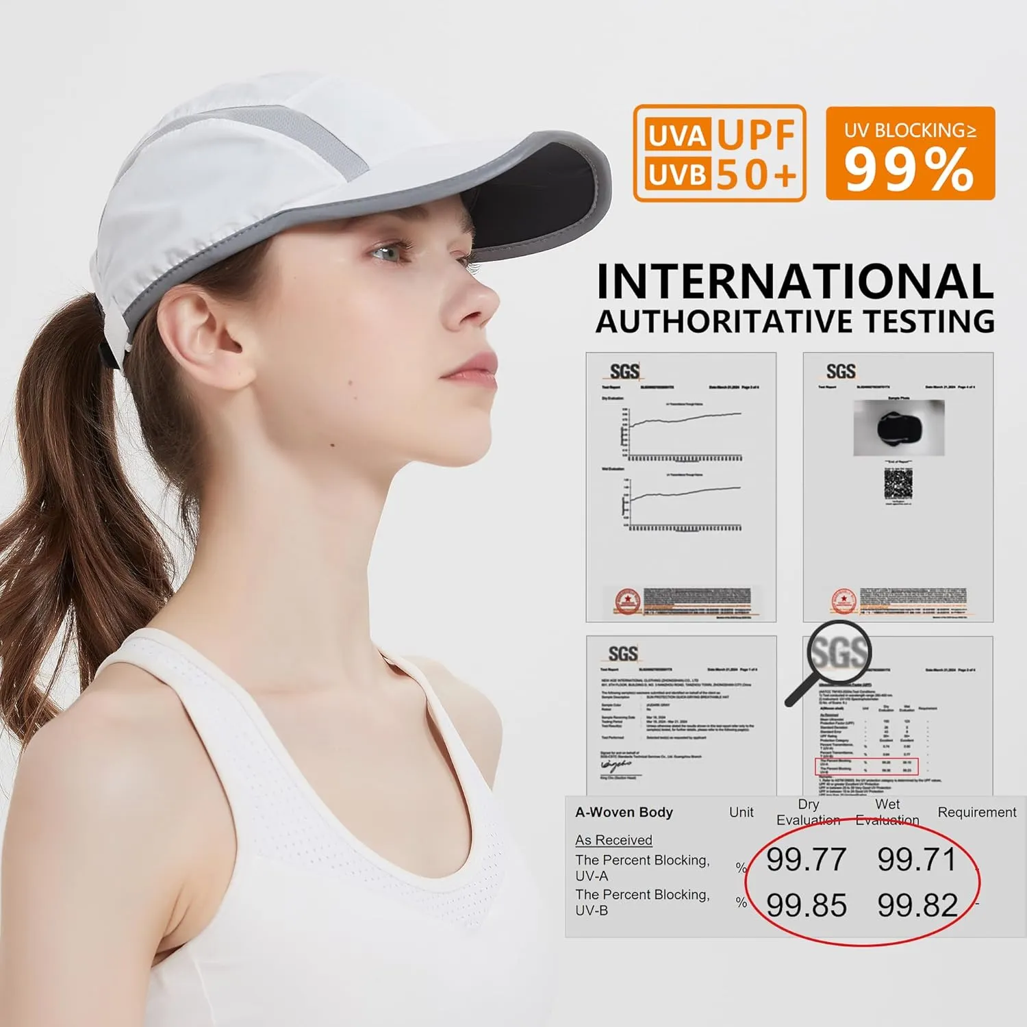 GADIEMKENSD 2 Pack Reflective Foldable Sports Hat UPF 50  Sun Protection Outdoor Run Hats for Men and Women