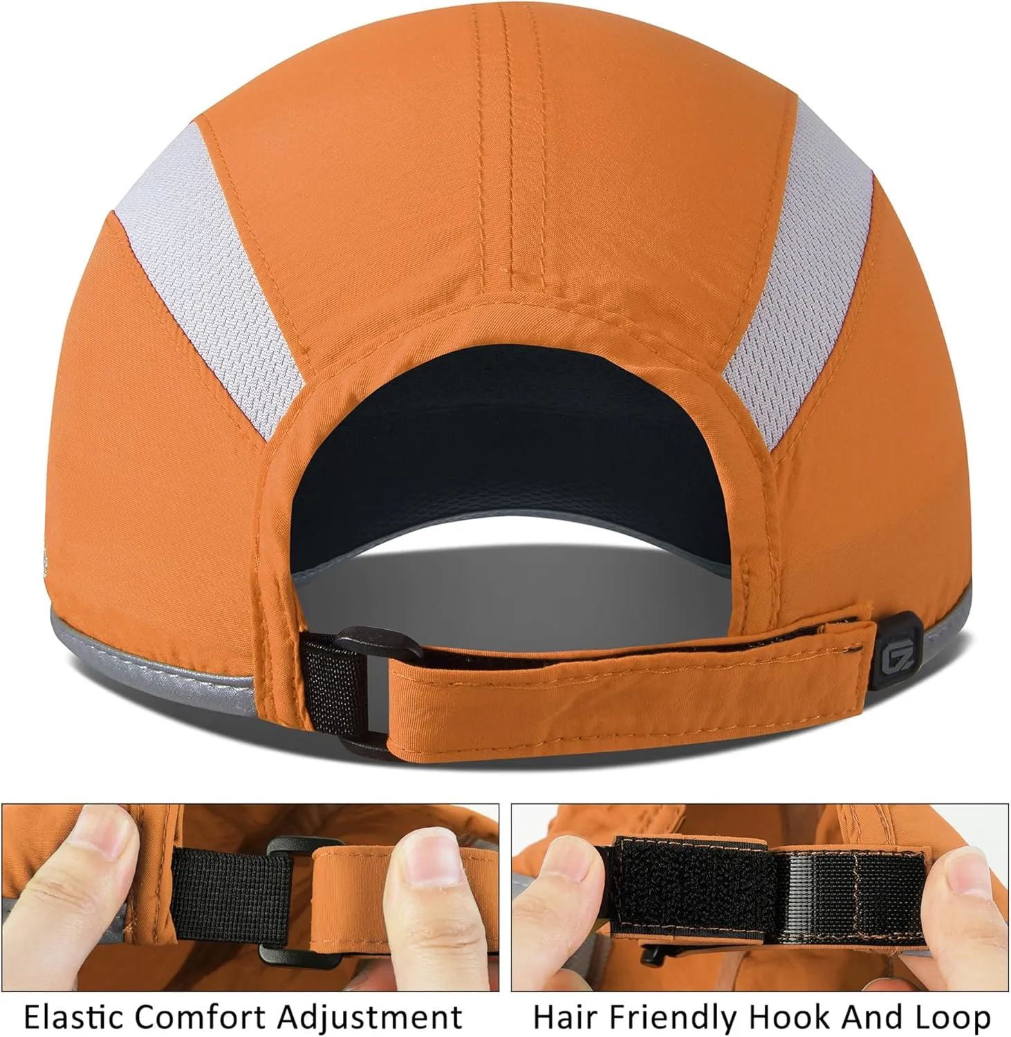 GADIEMKENSD 2 Pack Reflective Foldable Sports Hat UPF 50  Sun Protection Outdoor Run Hats for Men and Women